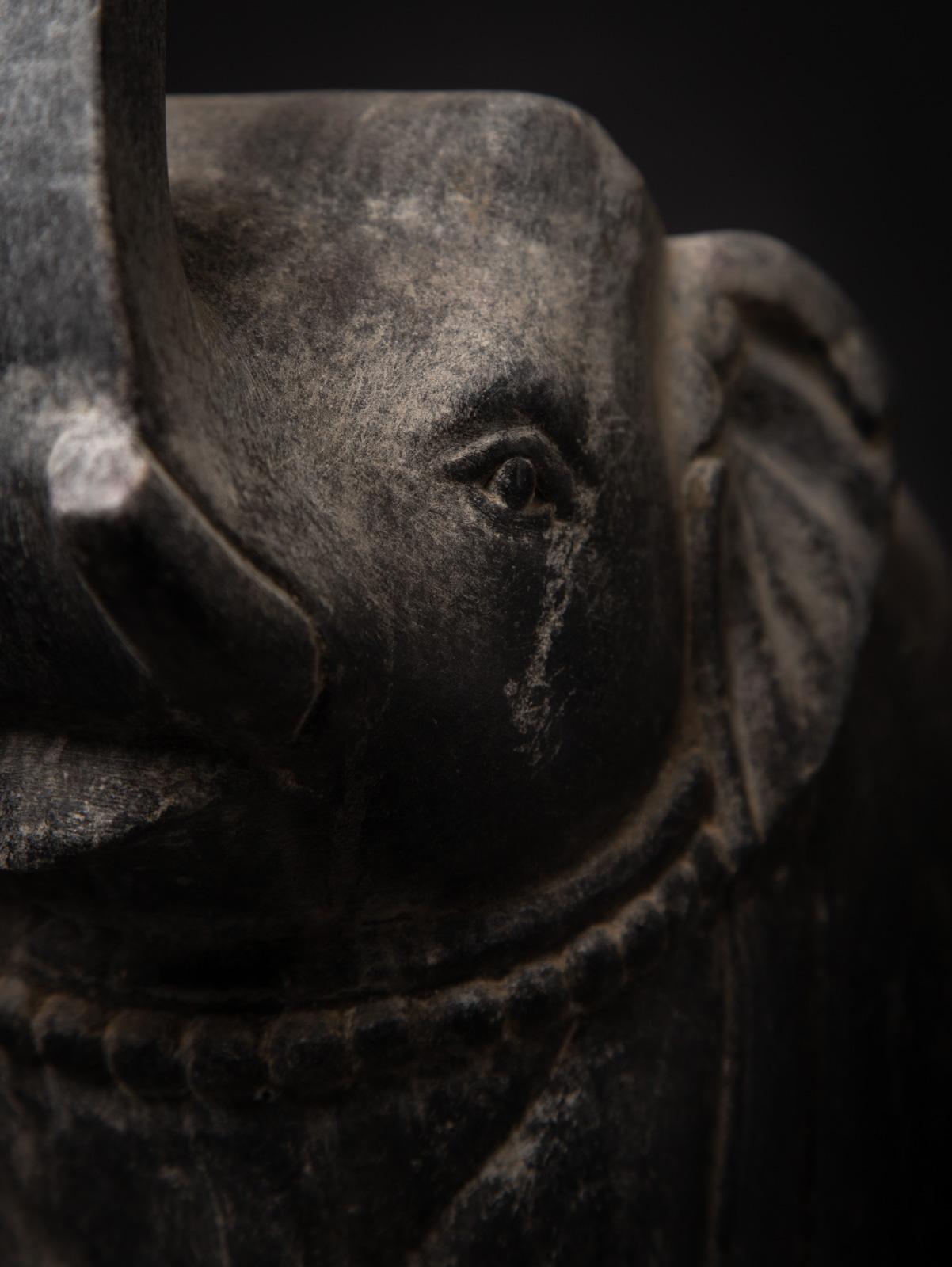 19th century Antique pair of stone Indian Temple Elephants - OriginalBuddhas 1