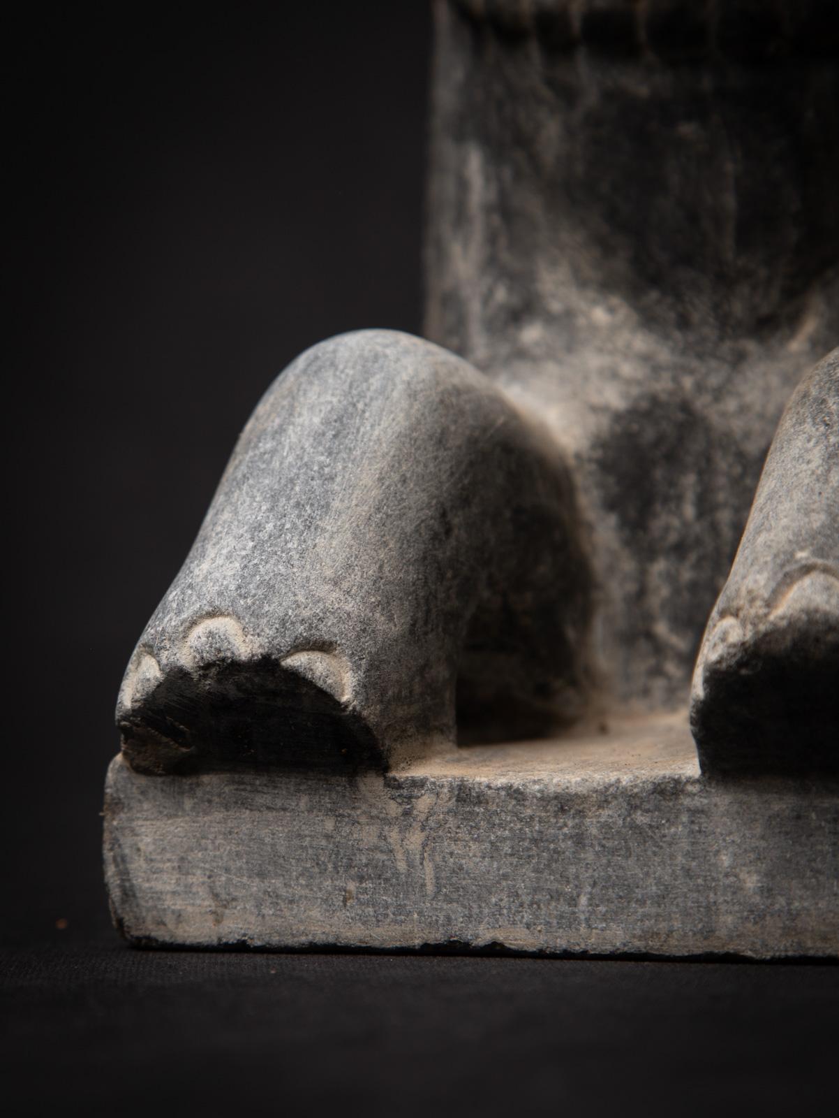 19th century Antique pair of stone Indian Temple Elephants - OriginalBuddhas 3