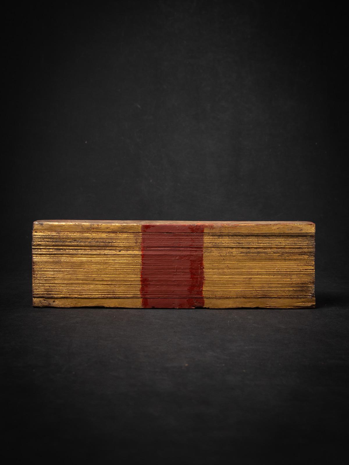 Bois Livre de manuscrits antique du 19ème siècle en feuille de palmier de Birmanie en vente