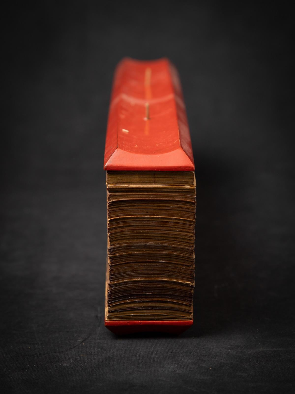 Livre de manuscrits antique du 19ème siècle en feuille de palmier de Birmanie en vente 2