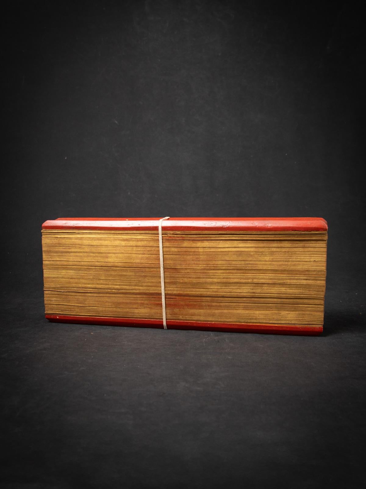 Livre de manuscrits antique du 19ème siècle en feuille de palmier de Birmanie en vente 3