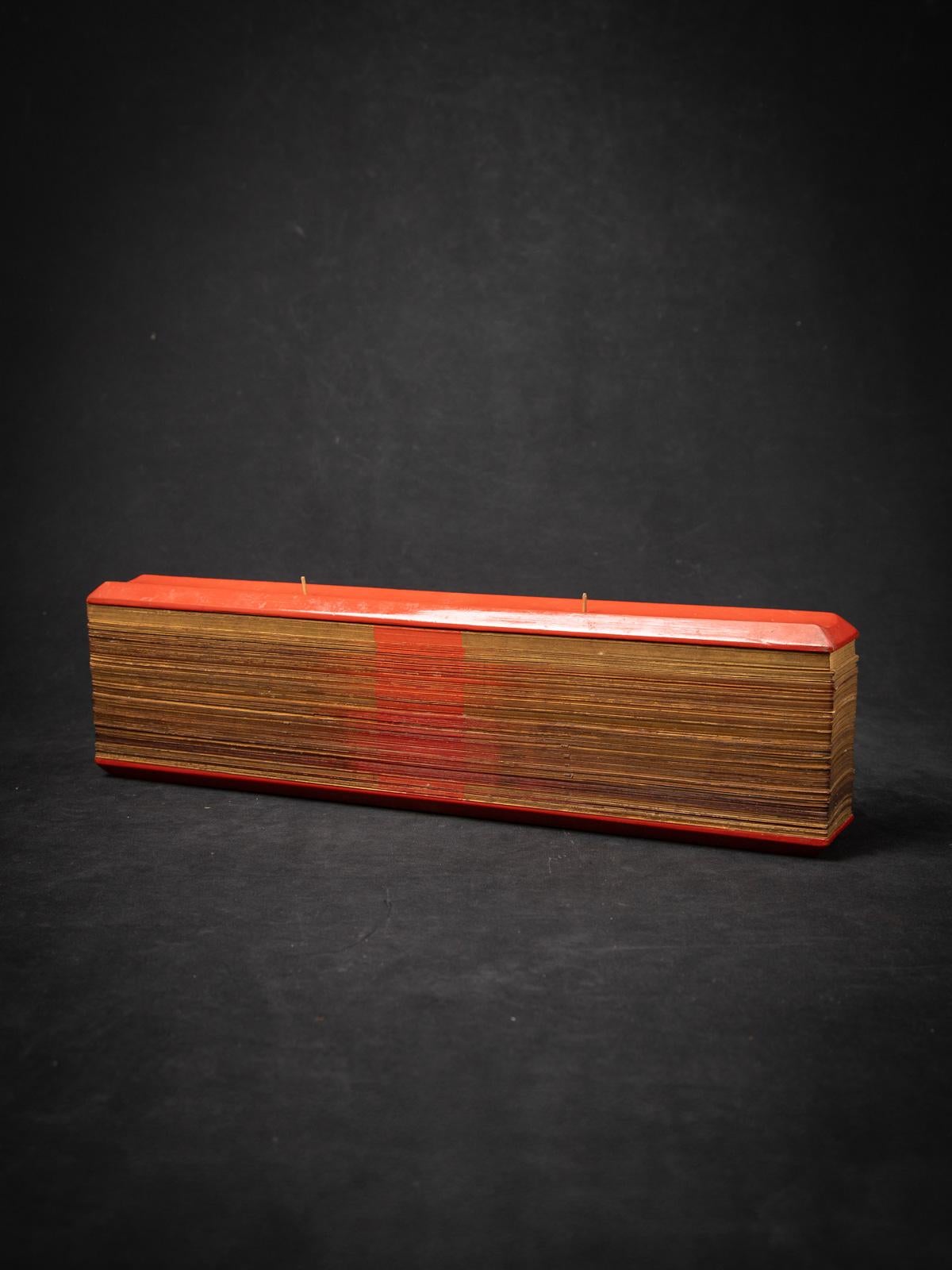 Livre de manuscrits antique du 19ème siècle en feuille de palmier de Birmanie en vente 4