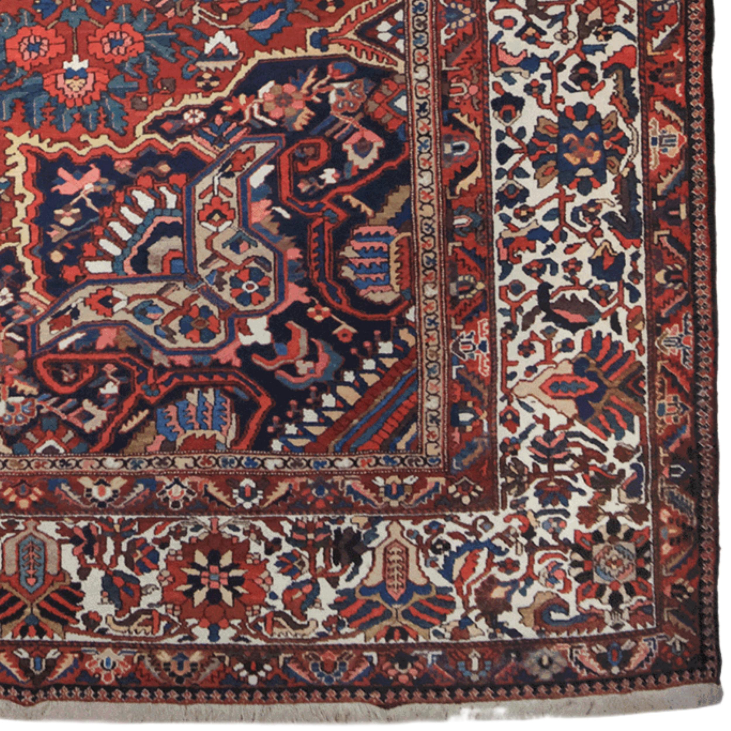 Wool 19th Century Antique Persian Bakhtiari Carpet For Sale