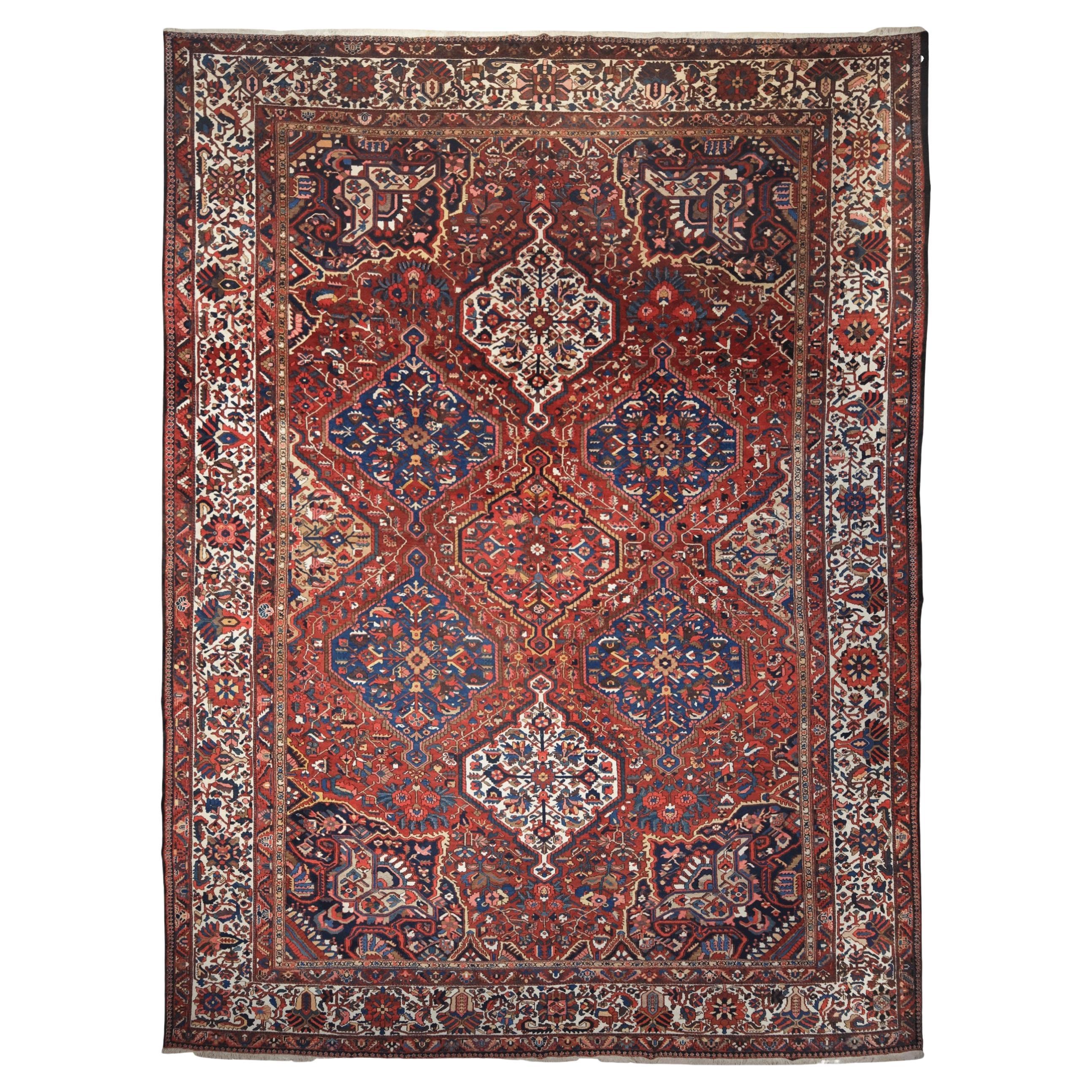 19th Century Antique Persian Bakhtiari Carpet For Sale