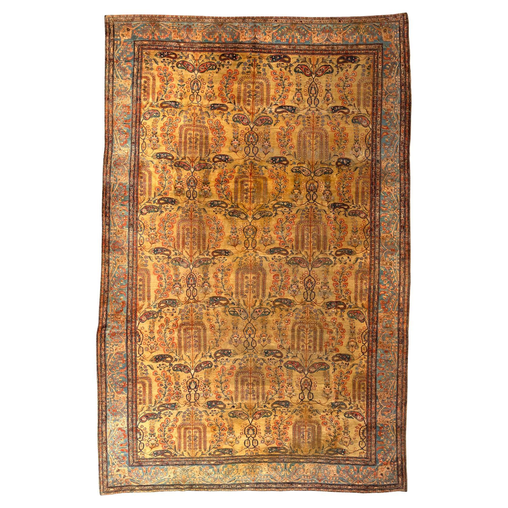 Tappeto antico persiano Sarouk Farahan del 19° secolo