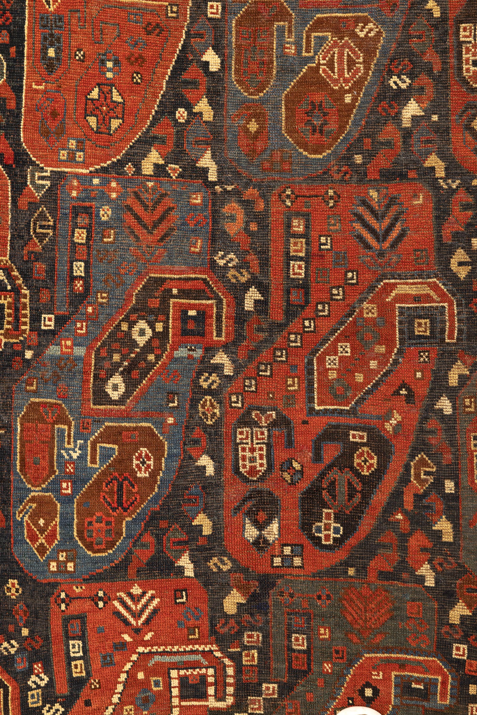 Perse Tapis persan ancien Qashqa'i du 19e siècle en vente