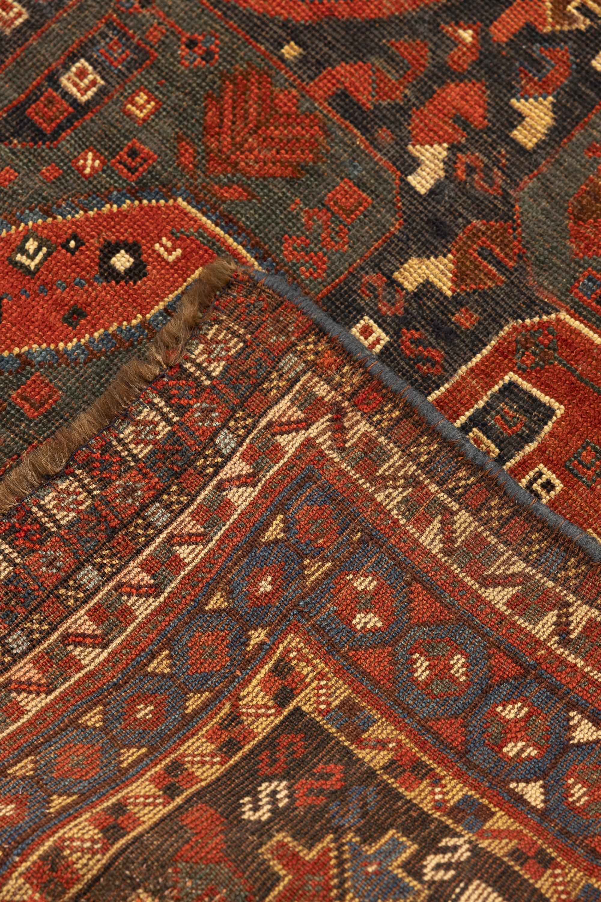 Tapis persan ancien Qashqa'i du 19e siècle Bon état - En vente à Barueri, SP, BR