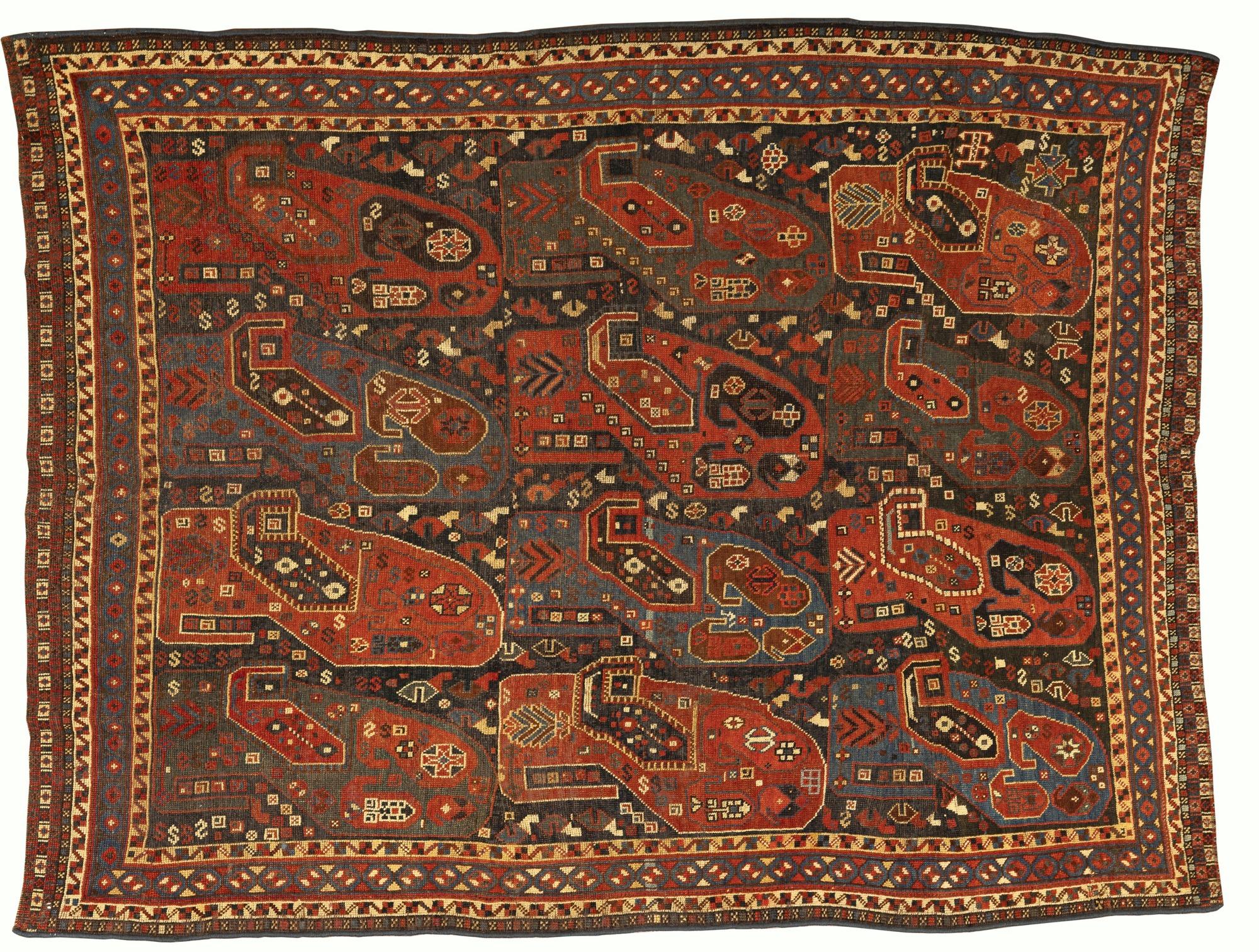 XIXe siècle Tapis persan ancien Qashqa'i du 19e siècle en vente