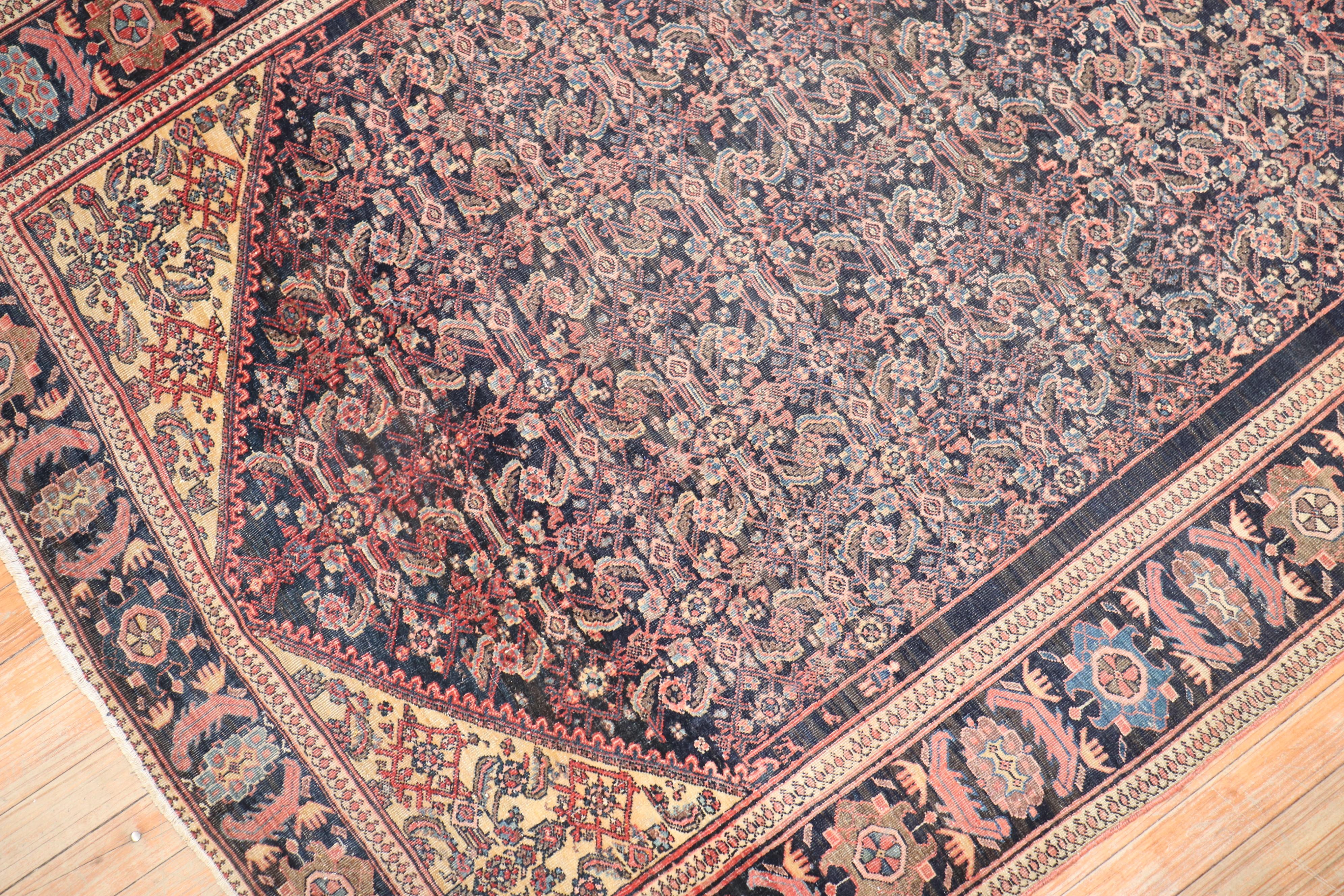 19th Century Antique Persian Sarouk Ferehan Rug In Good Condition For Sale In New York, NY