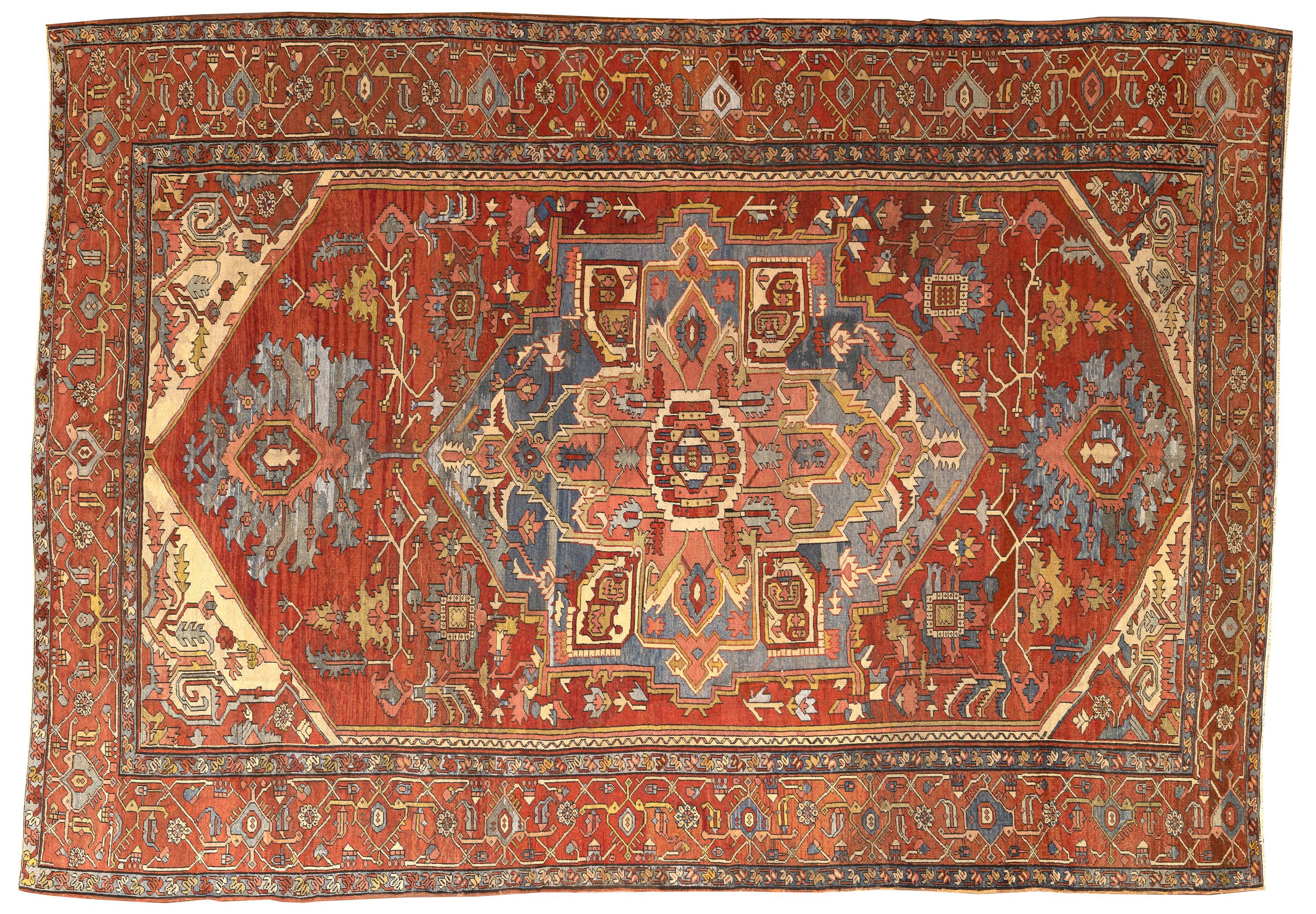 19th Century Antique Persian Serapi Carpet For Sale 3