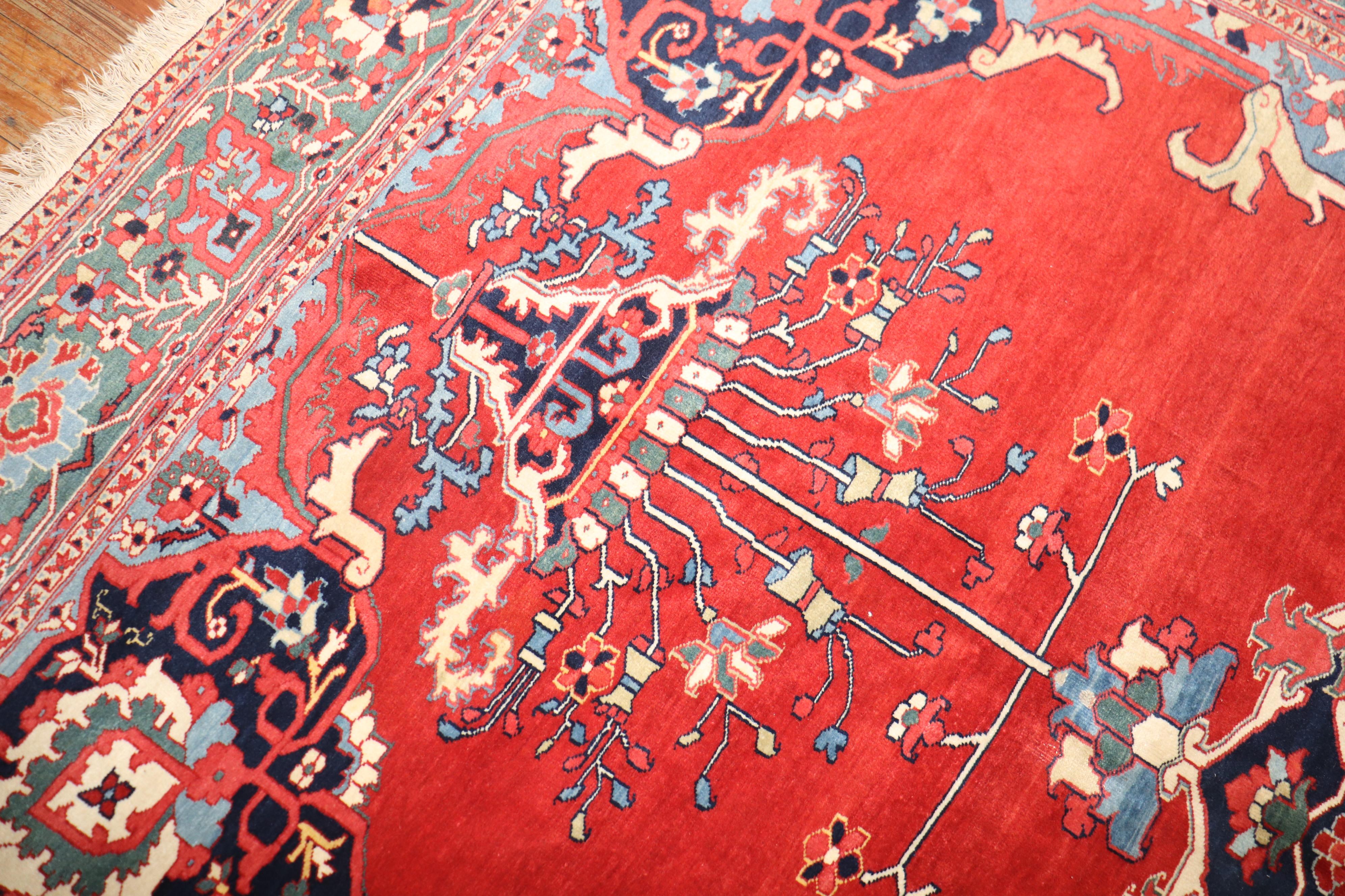 19th Century Antique Persian Serapi Rug For Sale 5