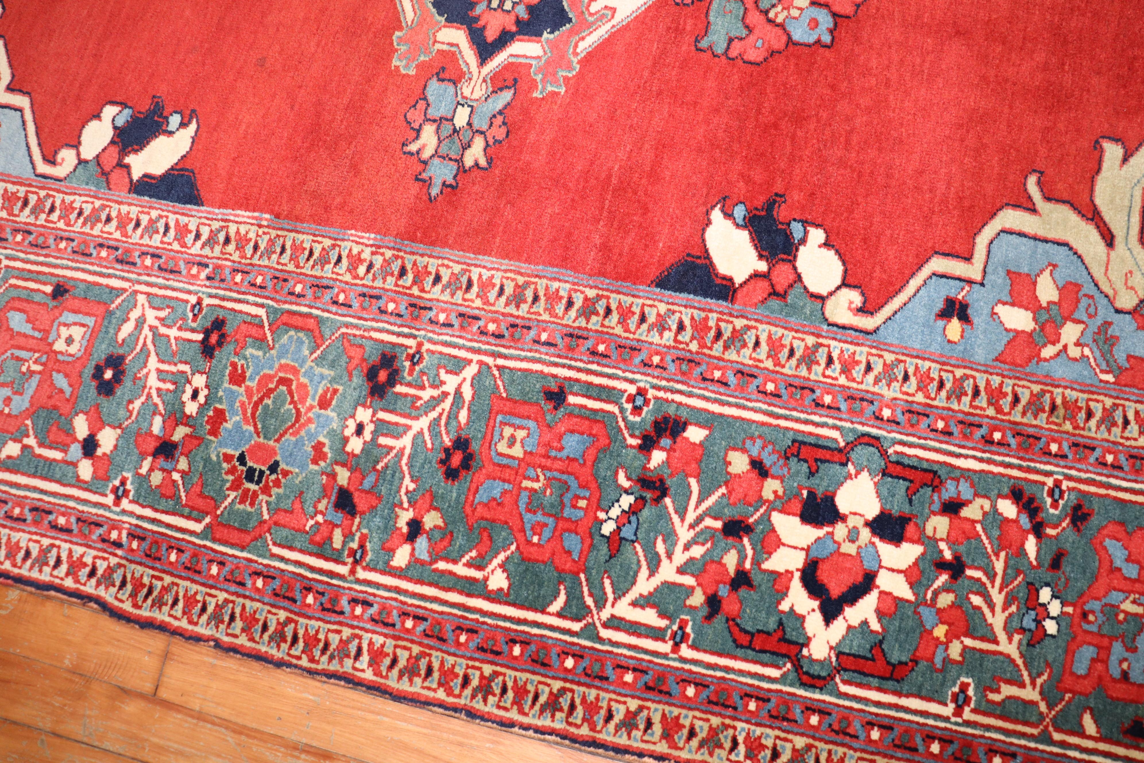 19th Century Antique Persian Serapi Rug For Sale 1
