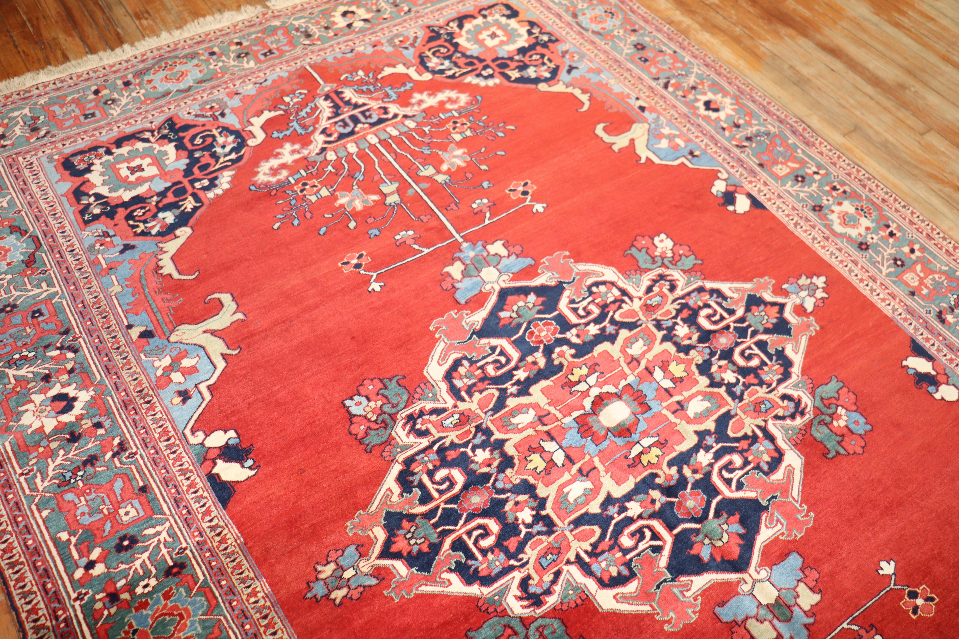 19th Century Antique Persian Serapi Rug For Sale 2