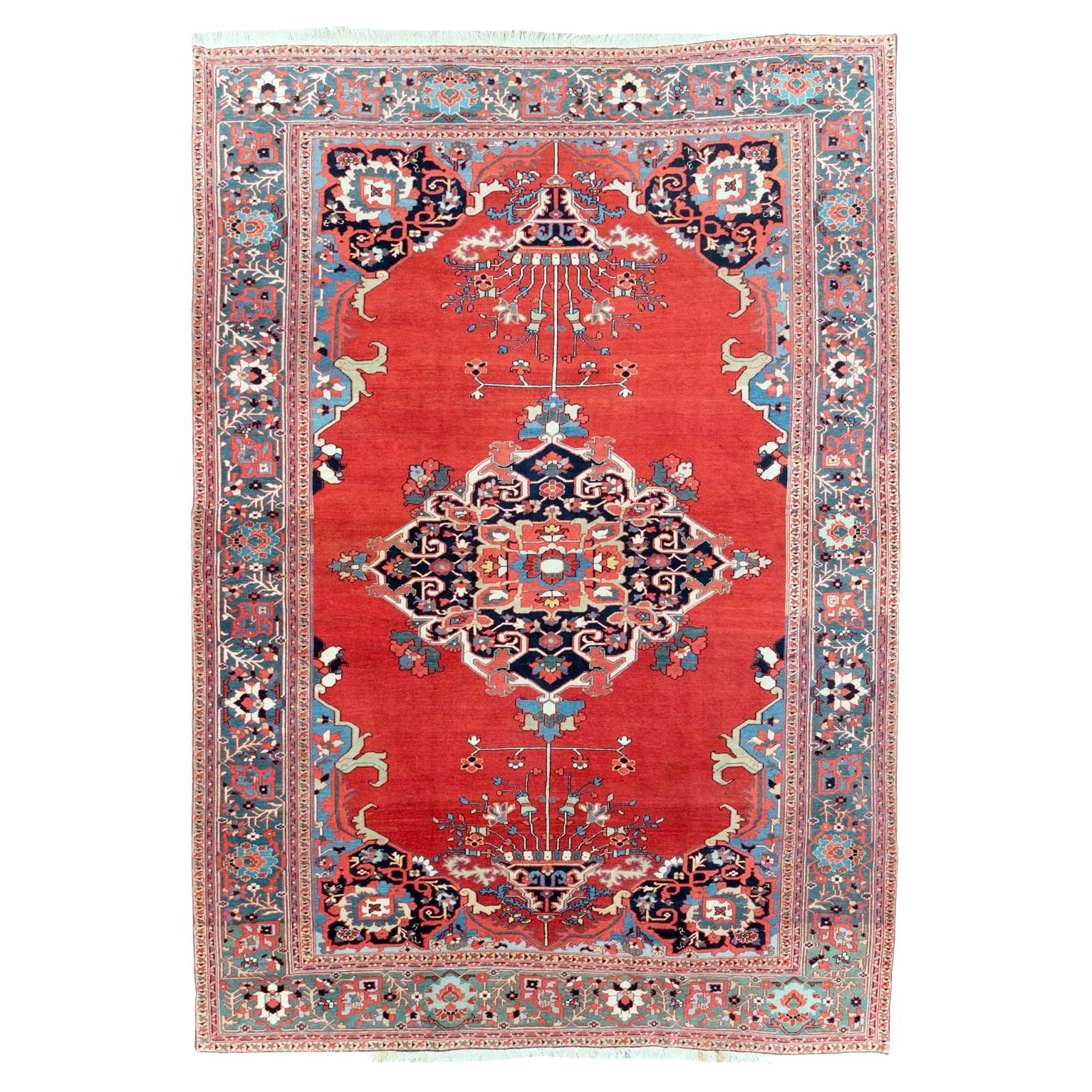 19th Century Antique Persian Serapi Rug