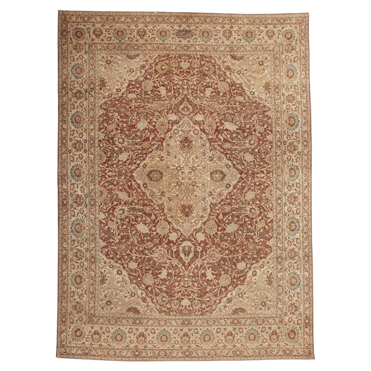 19th Century Antique Persian Tabriz Rug