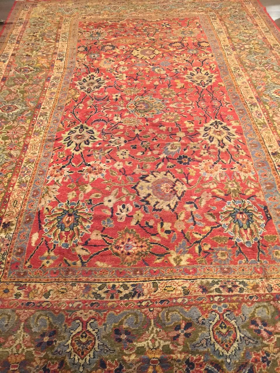 Antique Persian Ziegler rug, circa 1900. Size: 9'2 x 13'5. The Ziegler Company from Manchester was one of the earliest dealers and manufacturers of carpets operating in Persia and commissioning these carpets. They were active in Persia between