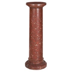 19th Century Antique Porphyry Marble Pedestal with Rotating Capital