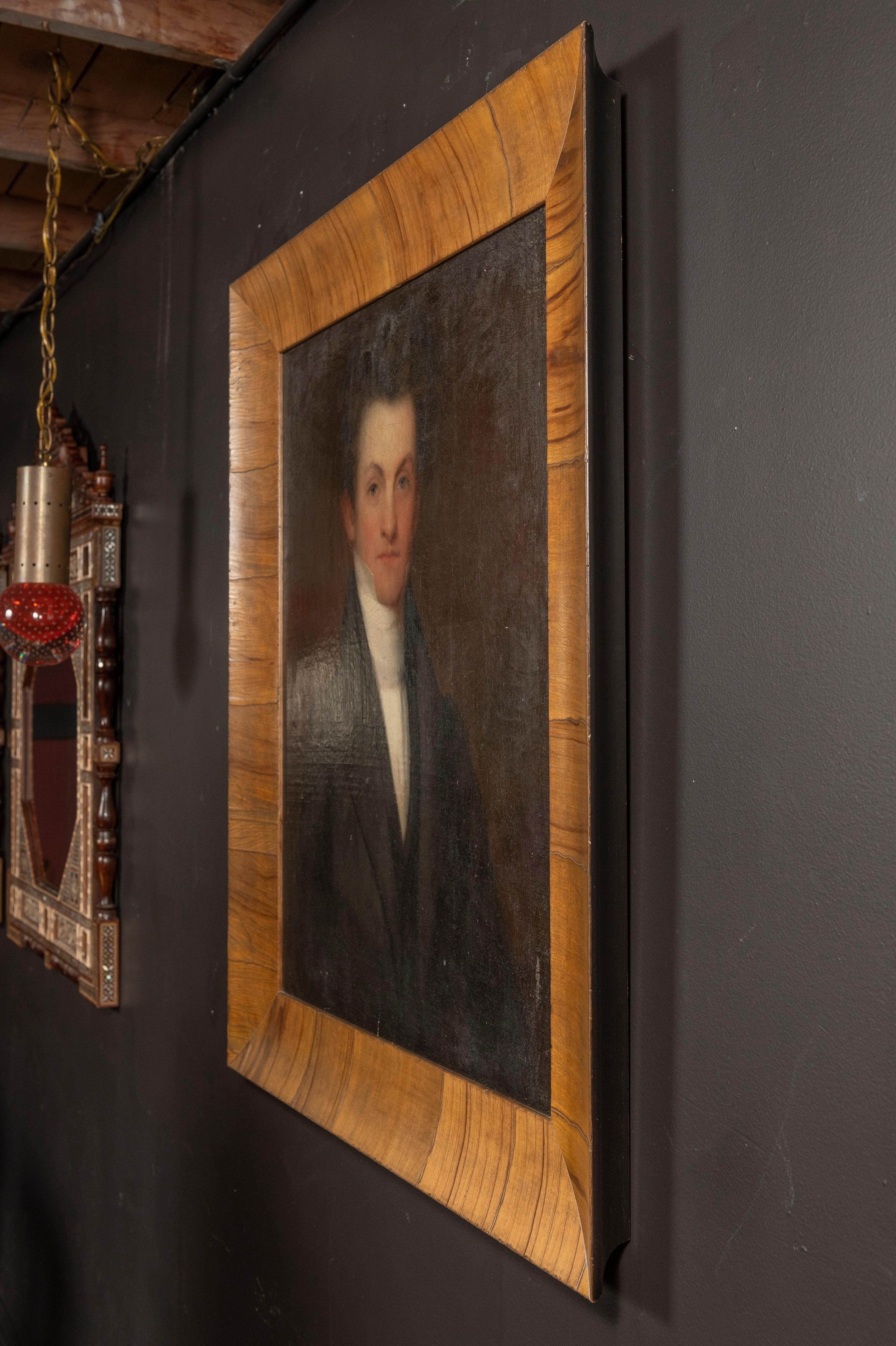 Antikes Porträt einer Gentleman aus dem 19. Jahrhundert, Öl auf Leinwand, gerahmt im Zustand „Gut“ im Angebot in San Francisco, CA