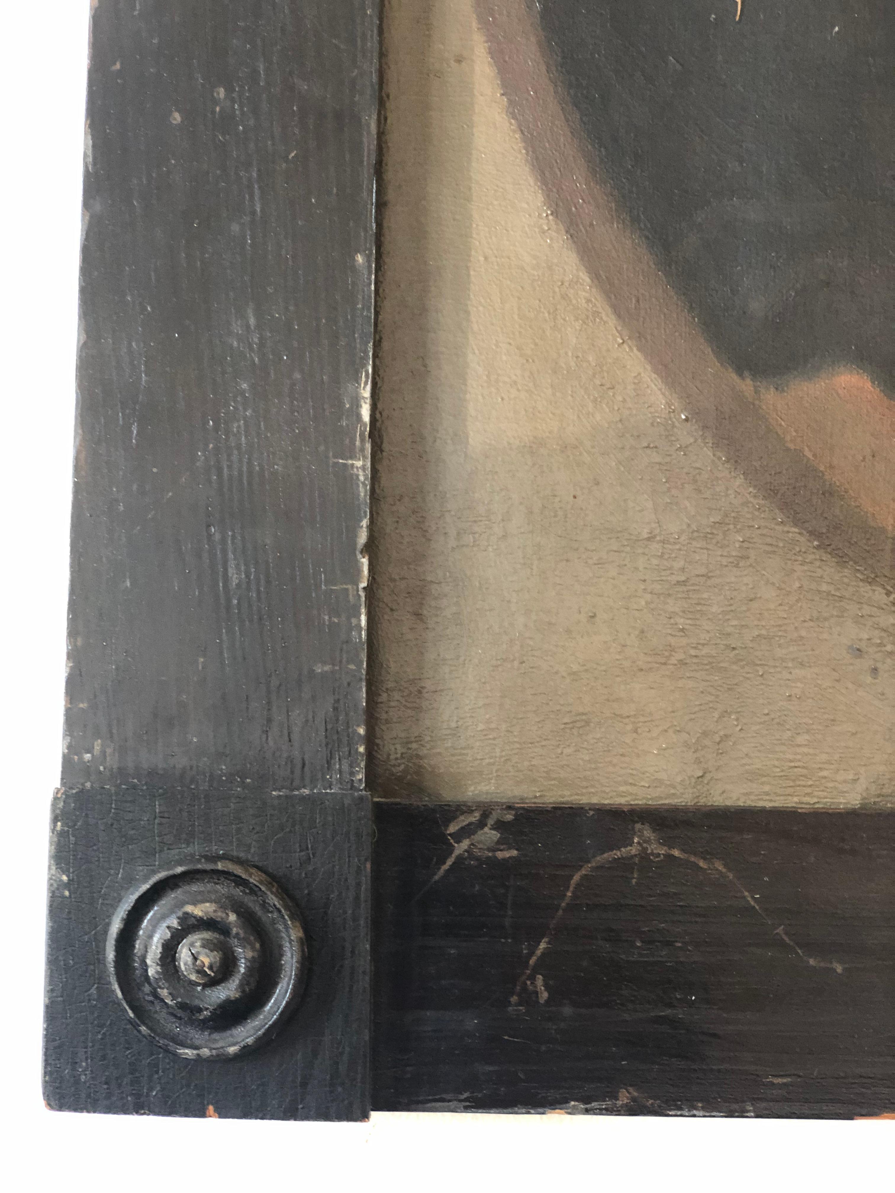 19th Century Antique Portrait Painting of a German Barones In Good Condition For Sale In Sakskøbing, DK