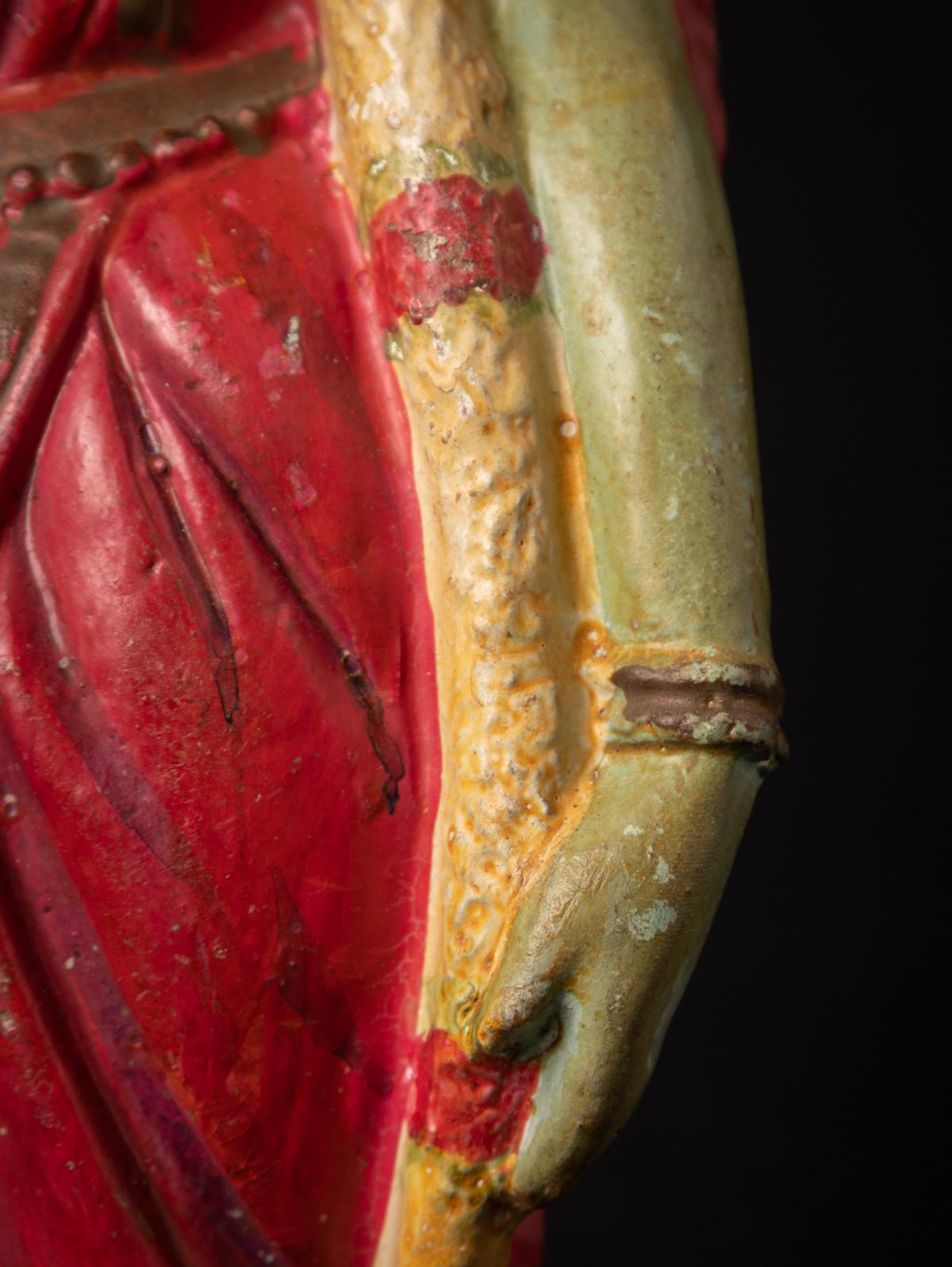 Statue Meenakshi du 19e siècle en poterie ancienne de l'Inde Bon état - En vente à DEVENTER, NL