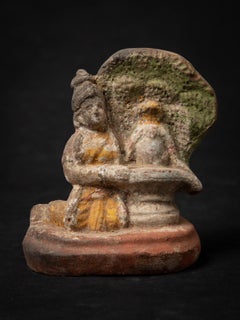 Statua Parvaty in ceramica antica del XIX secolo proveniente dall'India