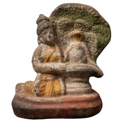 19th century Antique pottery Parvaty statue from India