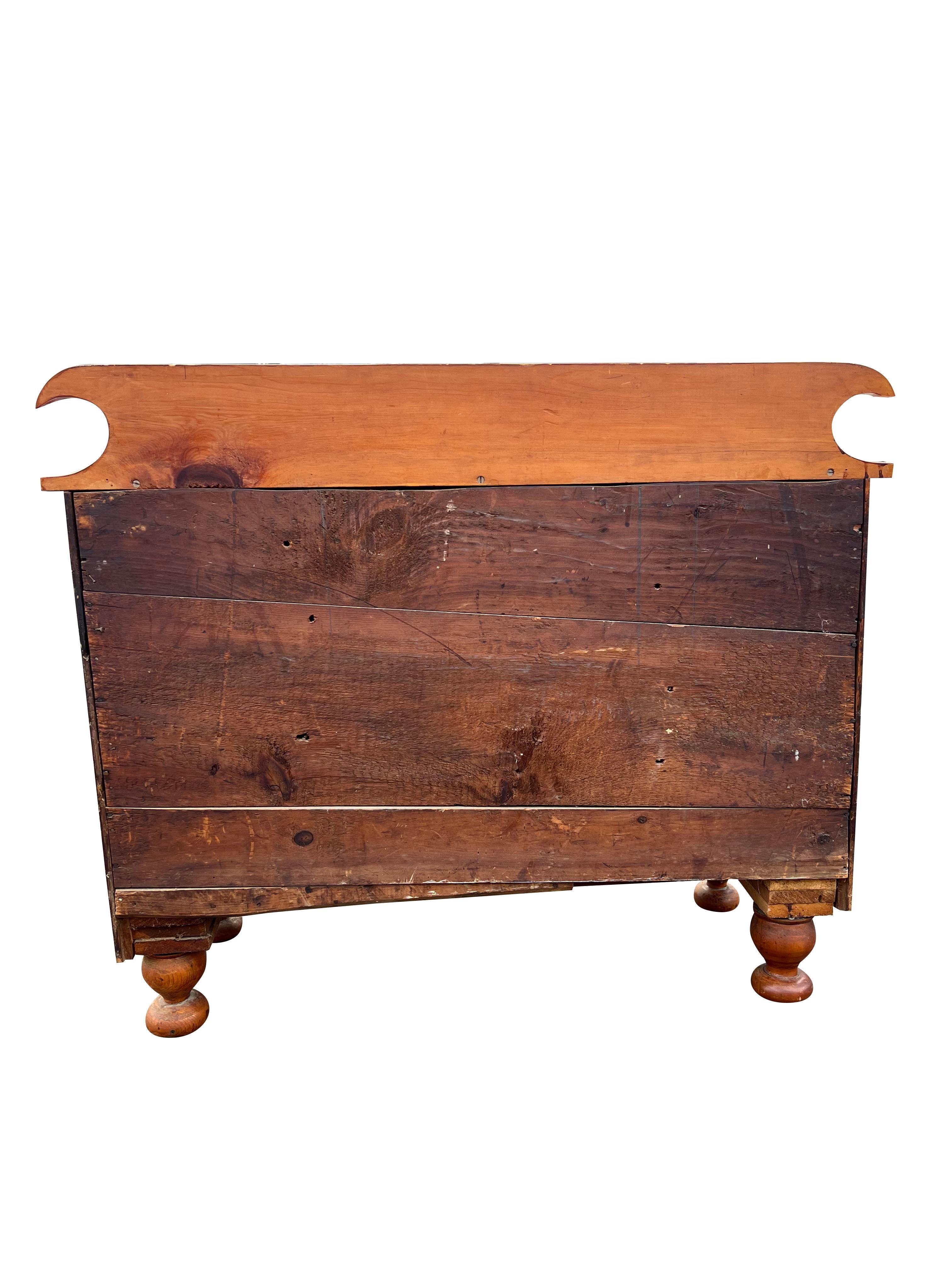 19th Century Antique Primitive Pine Chest of Drawers Dresser 6