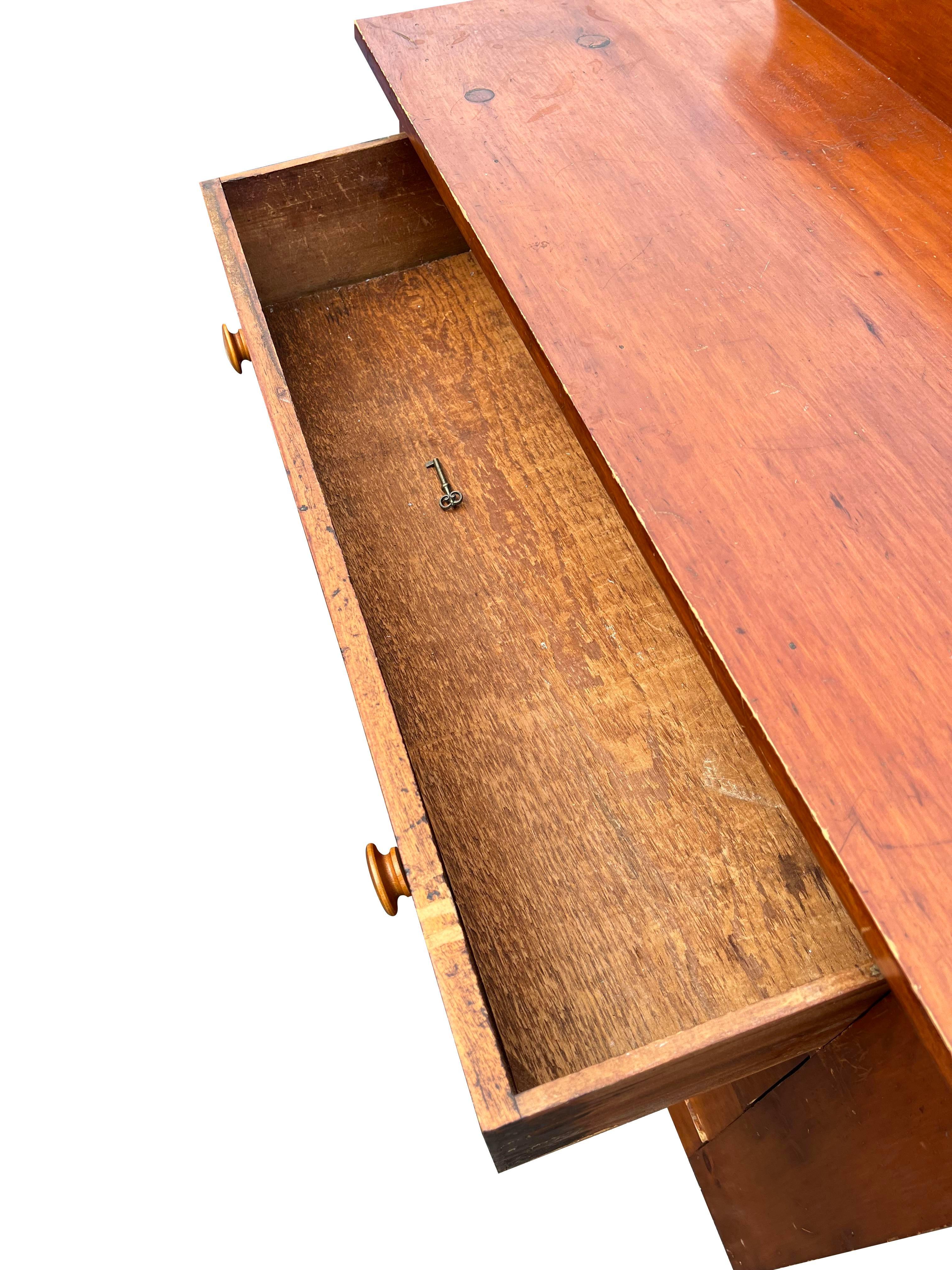 19th Century Antique Primitive Pine Chest of Drawers Dresser 2