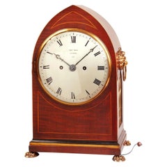 19th Century Antique Regency Mahogany Bracket Clock by Thomas Moss of London