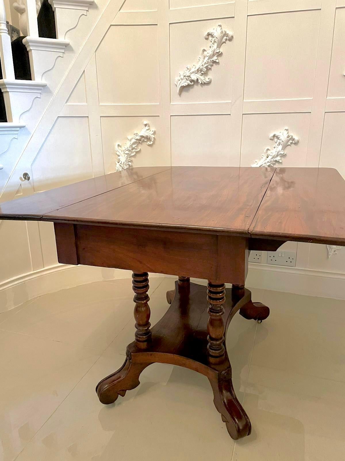 19th Century Antique Regency Mahogany Drop Leaf Centre Table In Good Condition For Sale In Suffolk, GB