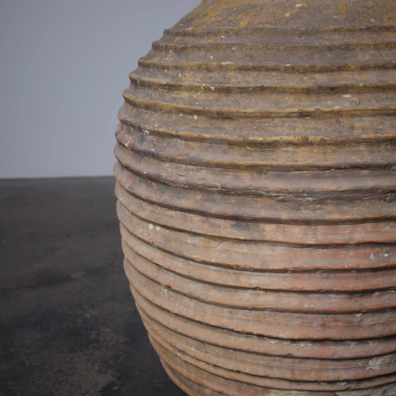 Other 19th Century Antique Ribbed Greek Olive Jar