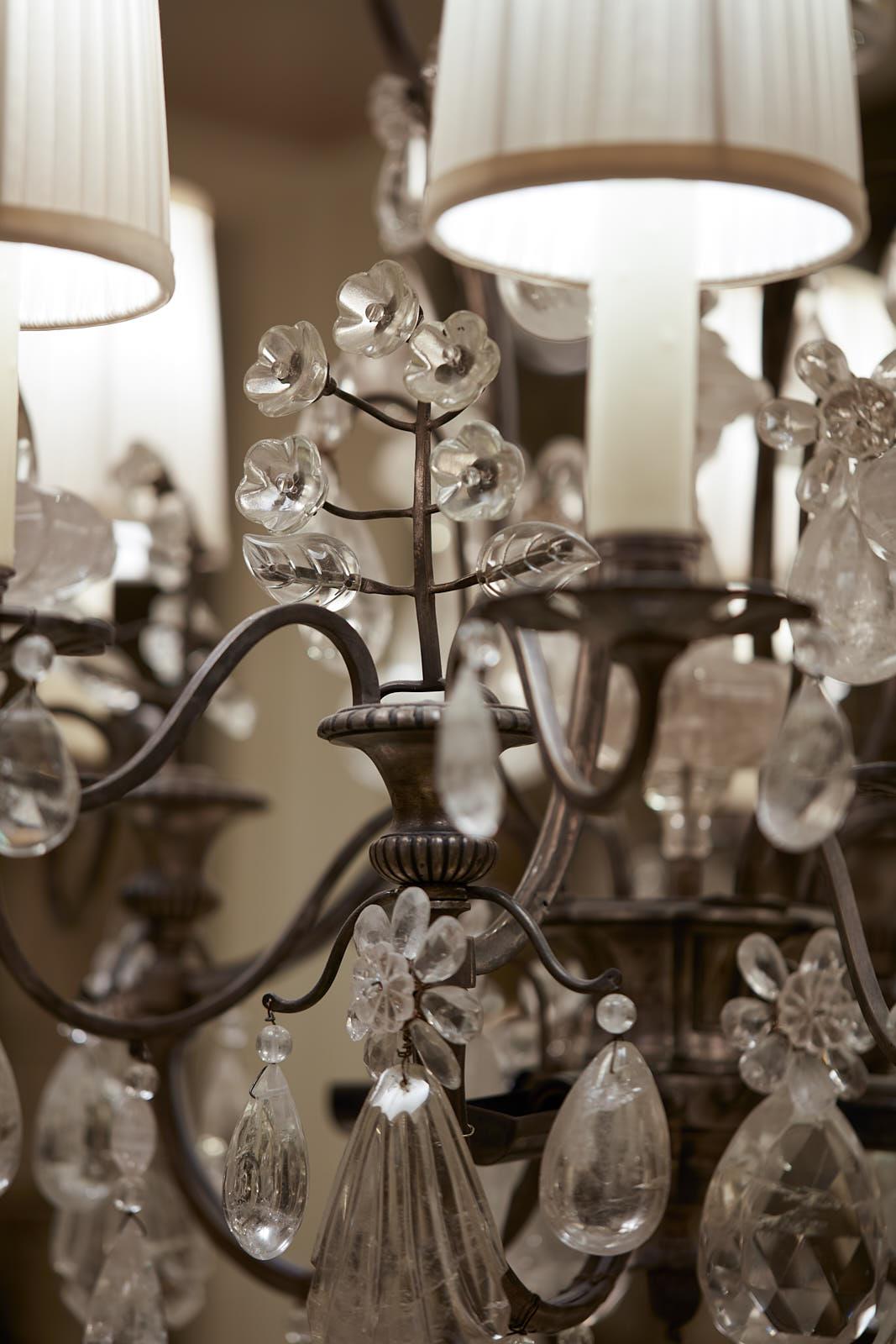 19th Century Antique Rock Crystal Chandelier In Excellent Condition For Sale In PARIS, FR