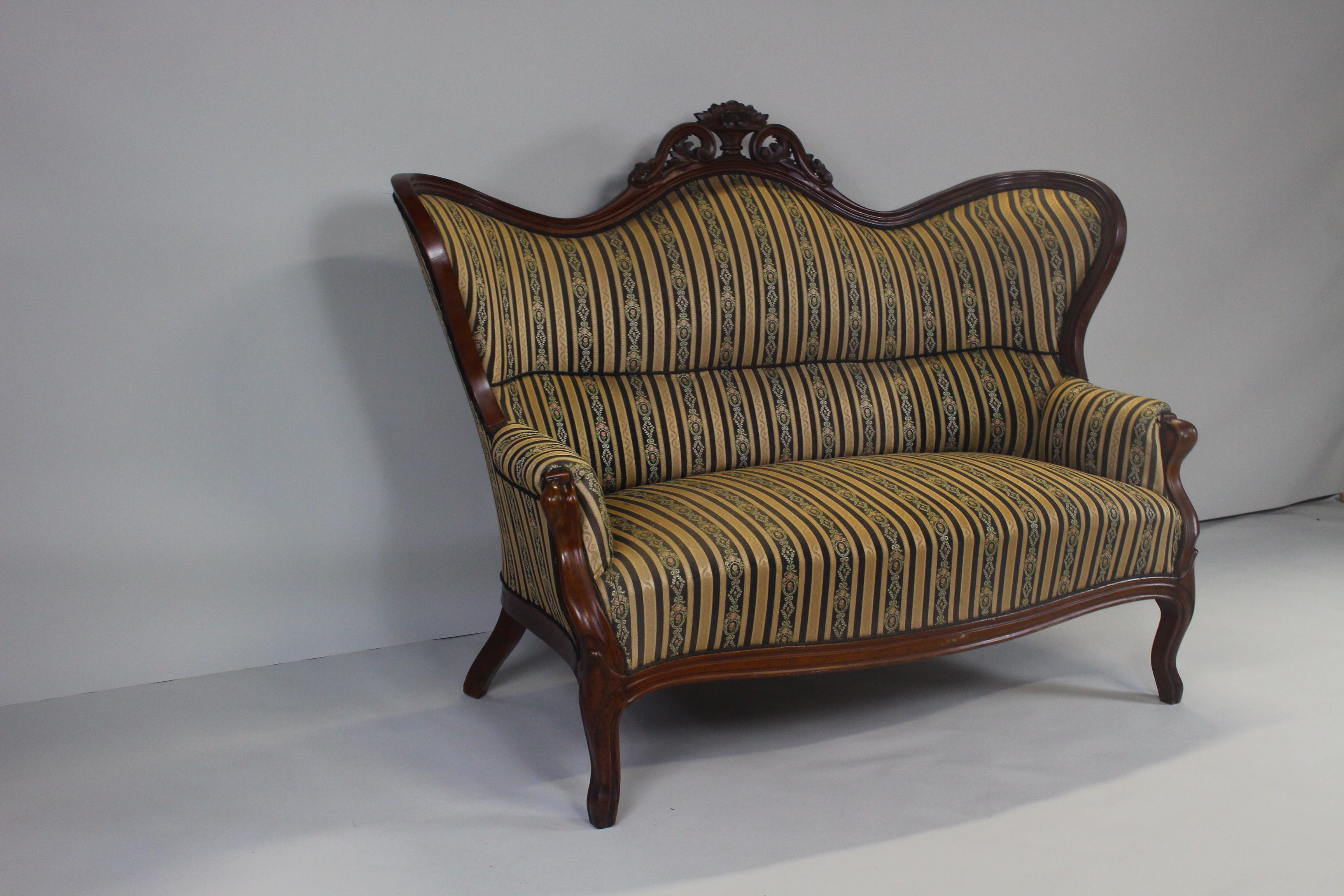 Danish 19th Century Antique Rococo Sofa For Sale