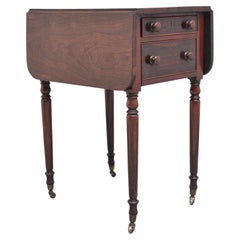 19th Century Antique Rosewood Drop Leaf Side Table