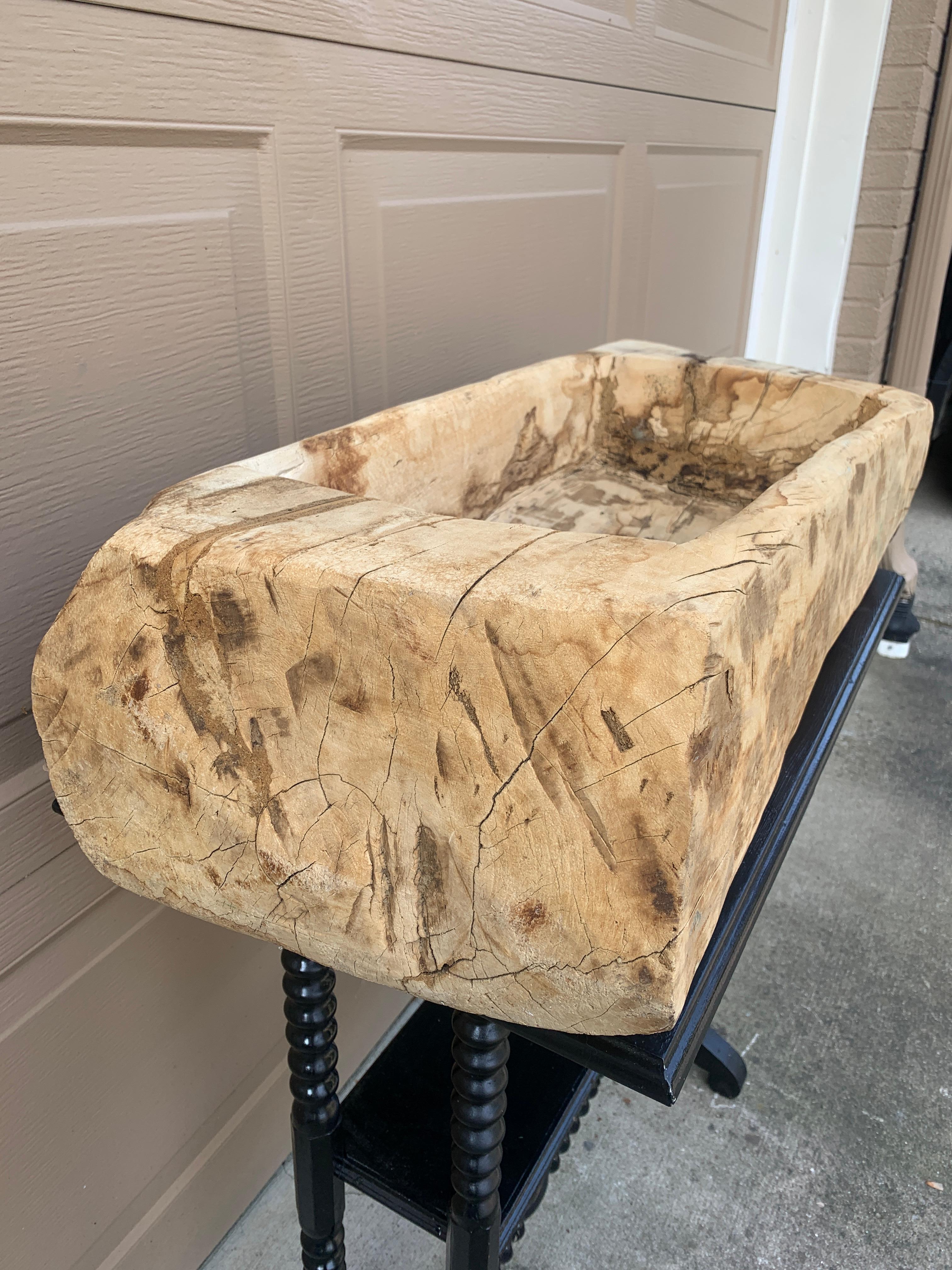 19th Century Antique Rustic French Cheese-Making Trough Bowl For Sale 9
