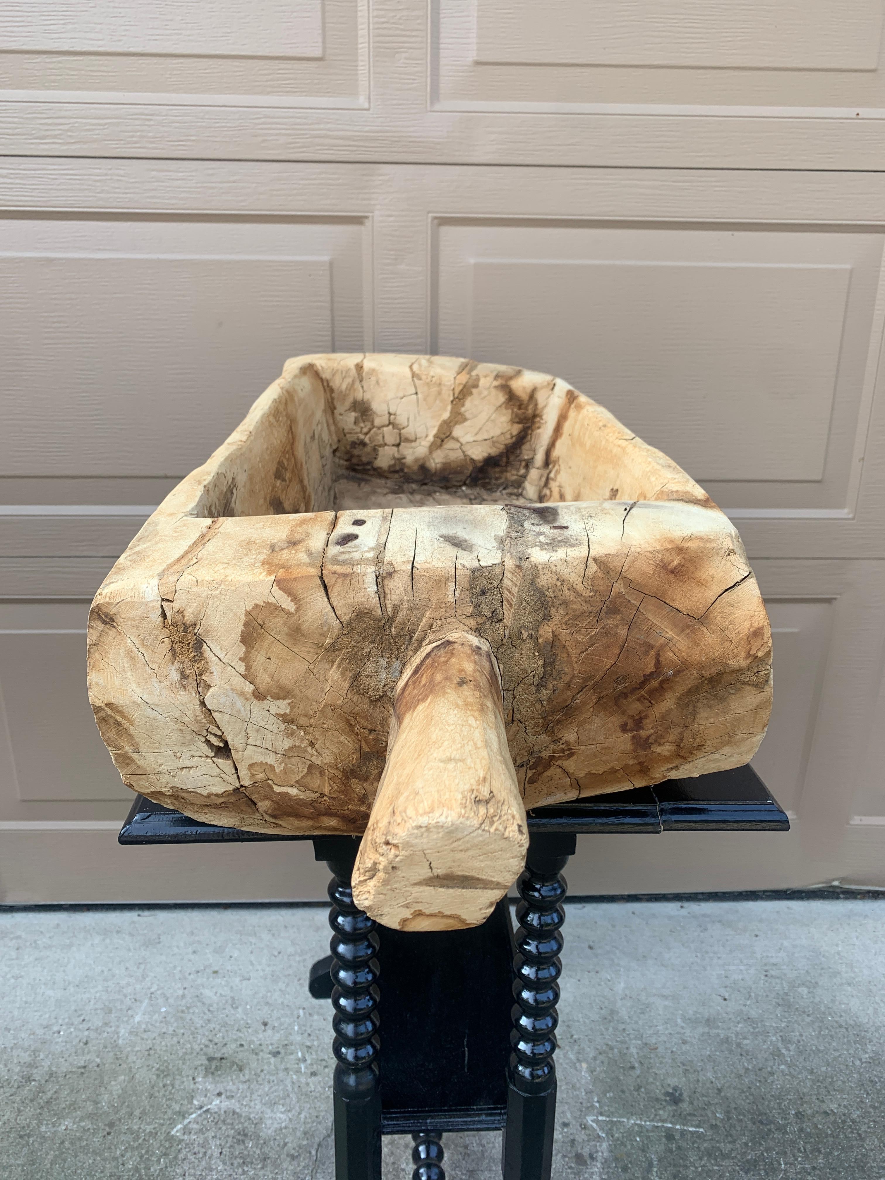19th Century Antique Rustic French Cheese-Making Trough Bowl For Sale 13