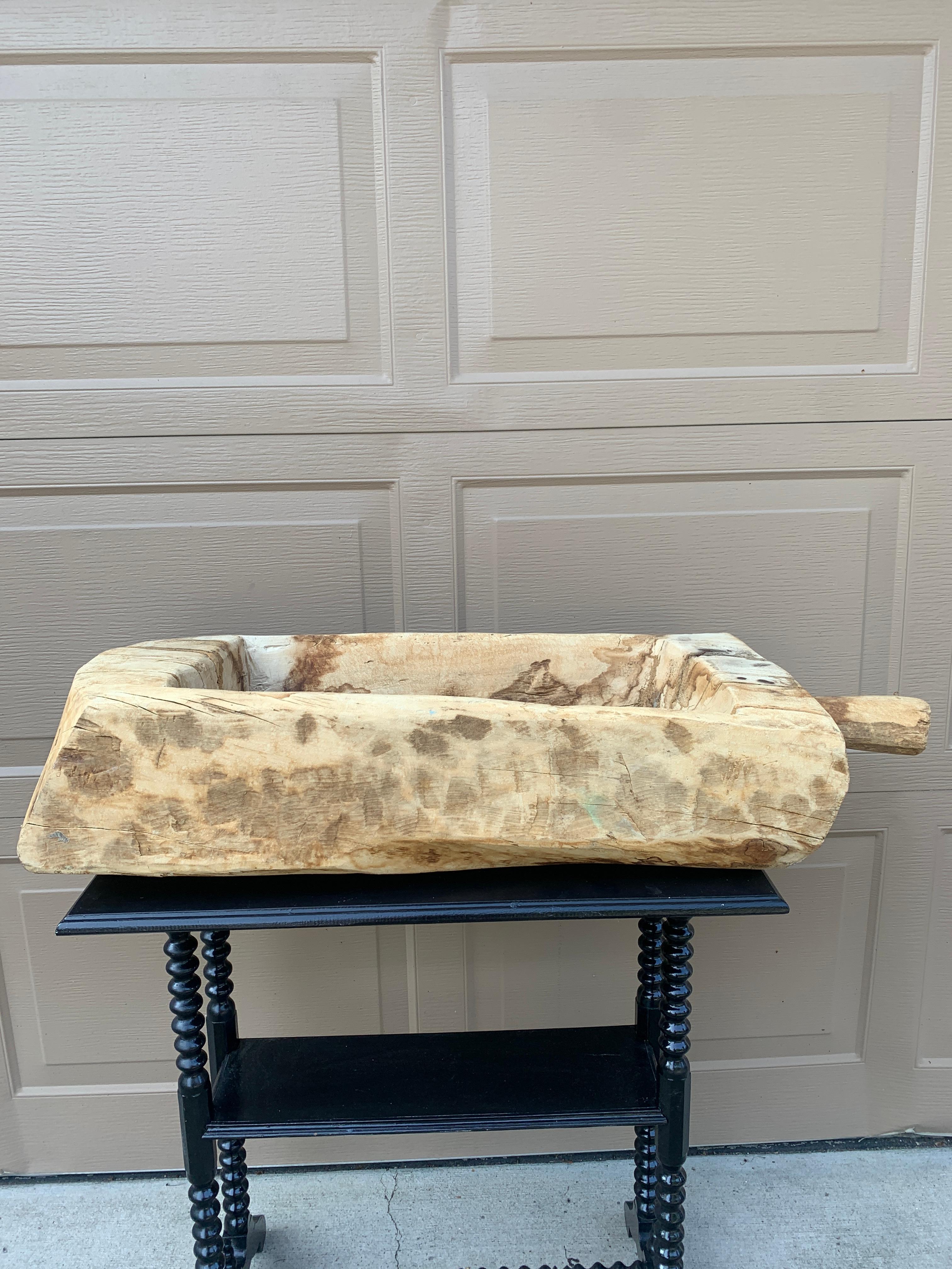 19th Century Antique Rustic French Cheese-Making Trough Bowl In Good Condition For Sale In Elkhart, IN