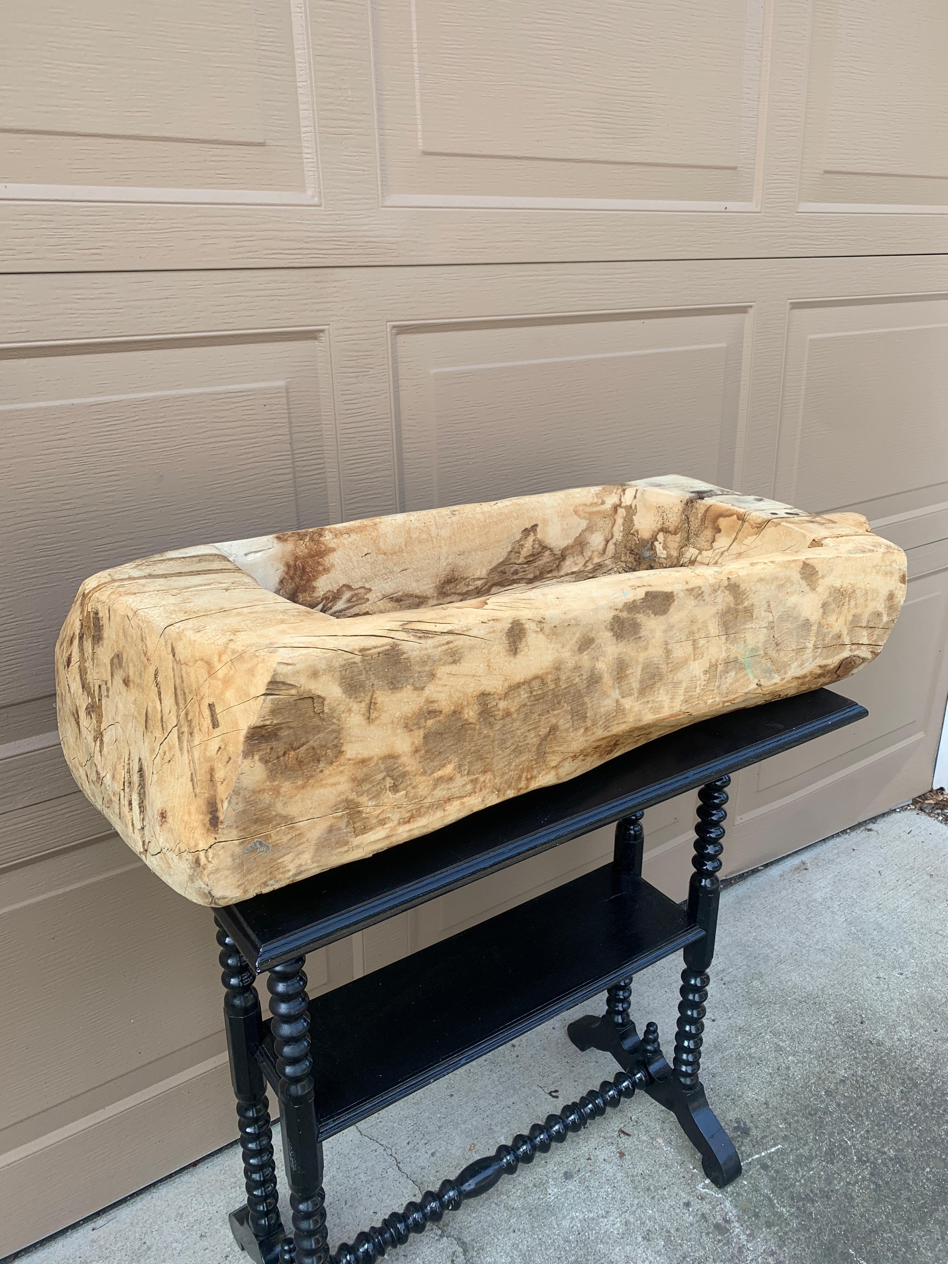 19th Century Antique Rustic French Cheese-Making Trough Bowl For Sale 3
