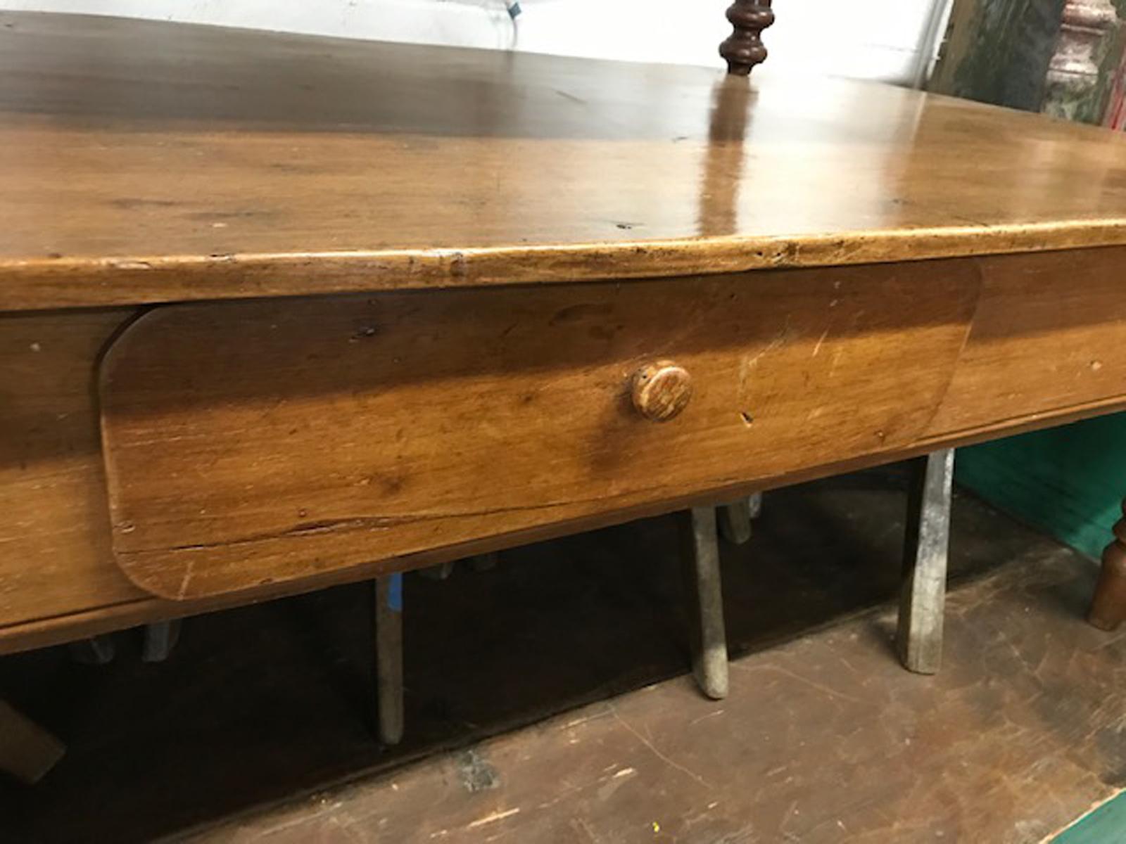 Cedar 19th Century Antique Rustic Guatemalan Coffee Table with Drawer