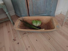 Bol à plateau suédois rustique ancien du 19ème siècle avec peinture d'origine