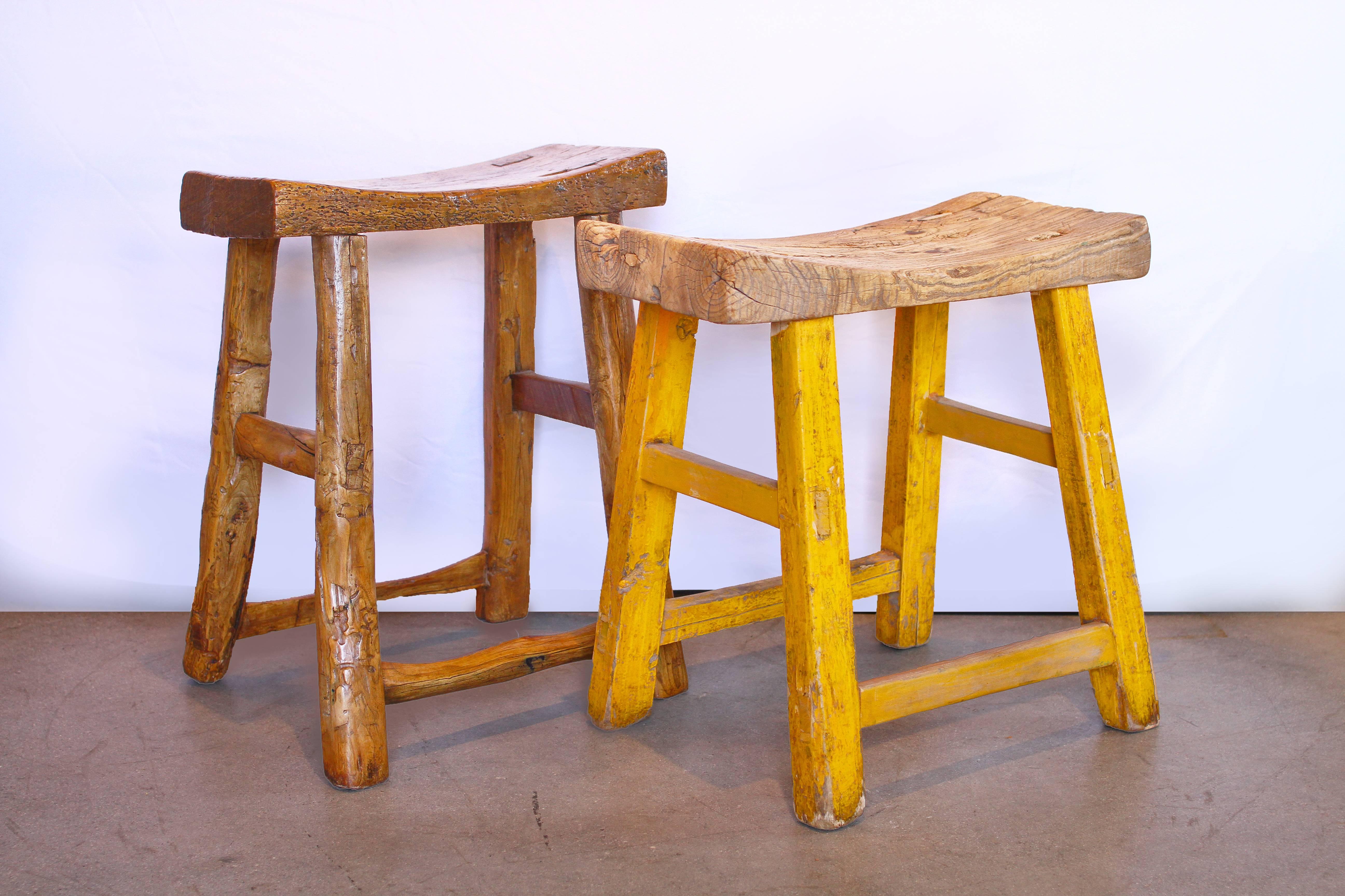 These antique saddle stools have a myriad of uses and give a sense of rustic charm to any decor. Definitely on the list of 