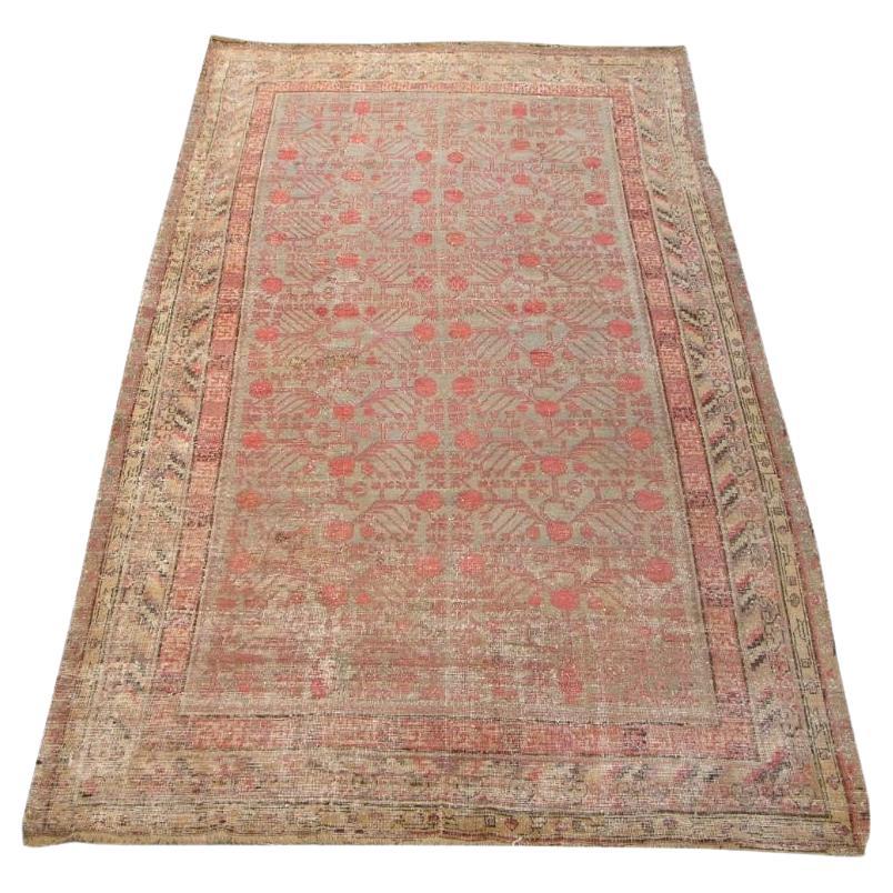 19th Century Antique Samarkand Rug 10.11" X 5.10" For Sale