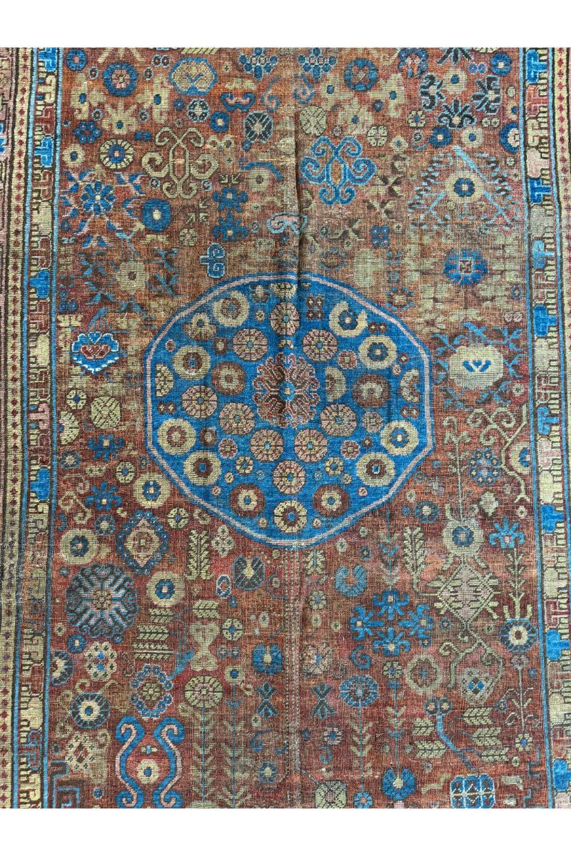 Antiker Samarkand-Teppich des 19. Jahrhunderts 10,6