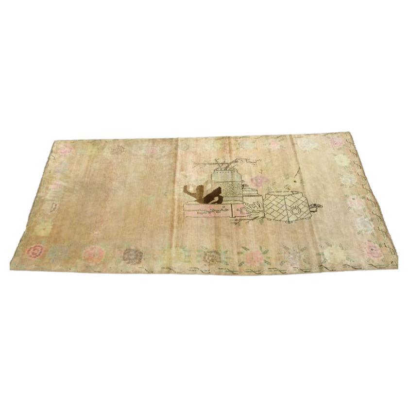 Tapis ancien de Samarkand du 19e siècle 11.2" X 5.9" en vente