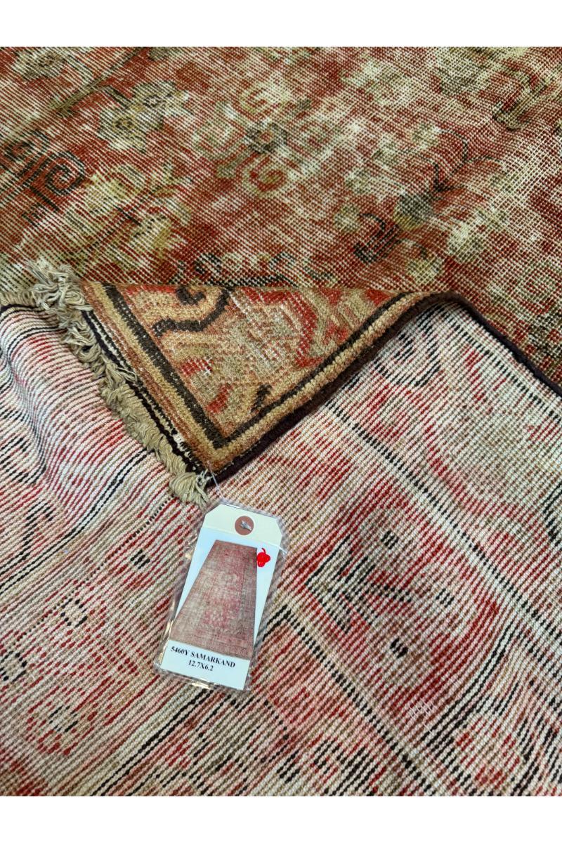 Antiker Samarkand-Teppich aus dem 19. Jahrhundert 12,7