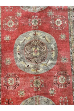 19th Century Antique Samarkand Rug 12.9" X 6.0"