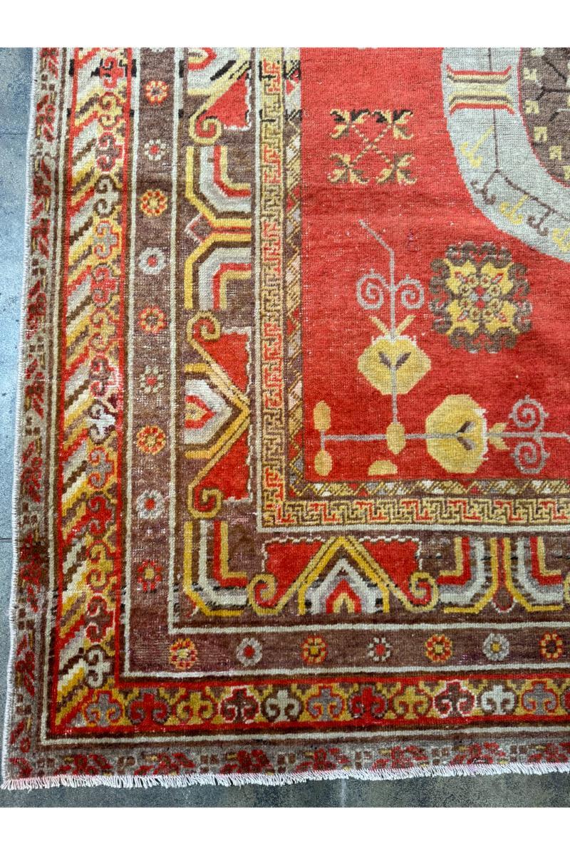 Antiker Samarkand-Teppich aus dem 19. Jahrhundert 12,9