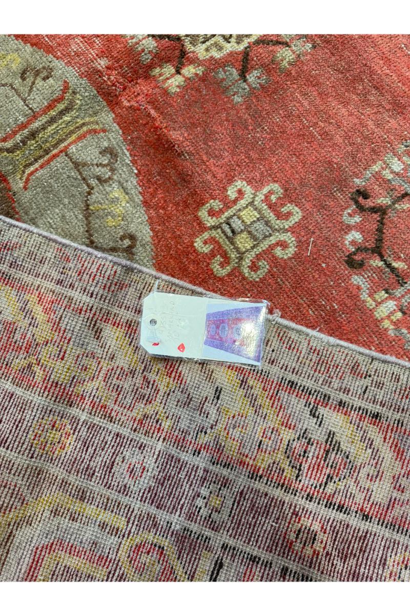 Américain Tapis Samarkand ancien du 19ème siècle 12,9