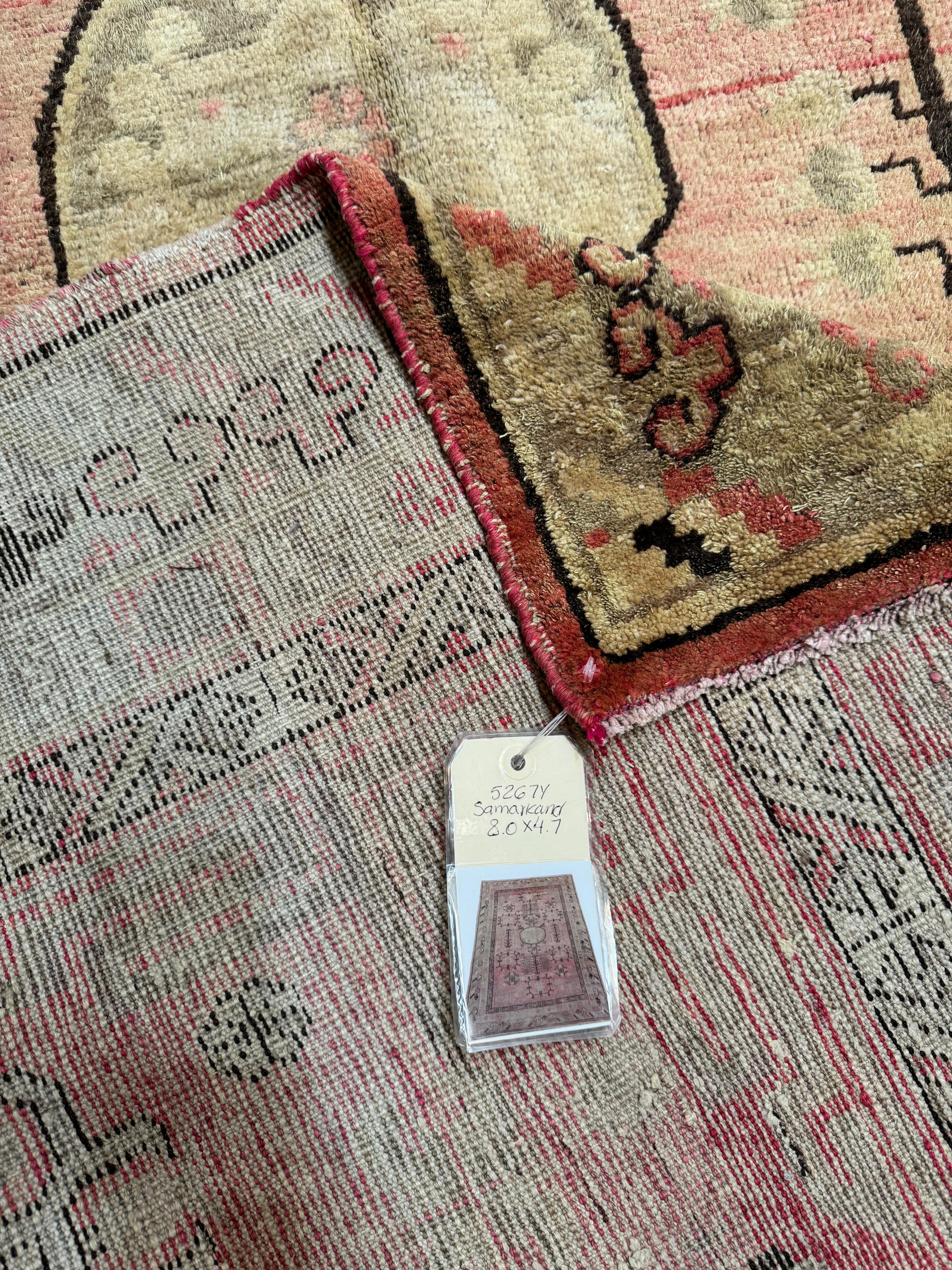 Antiker Samarkand-Teppich aus dem 19. Jahrhundert, 8