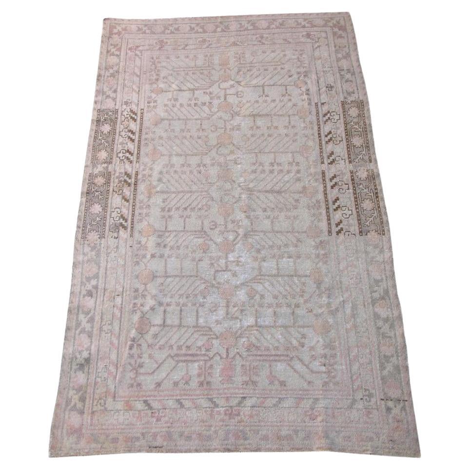 19th Century Antique Samarkand Rug 8.11" X 5.7" For Sale